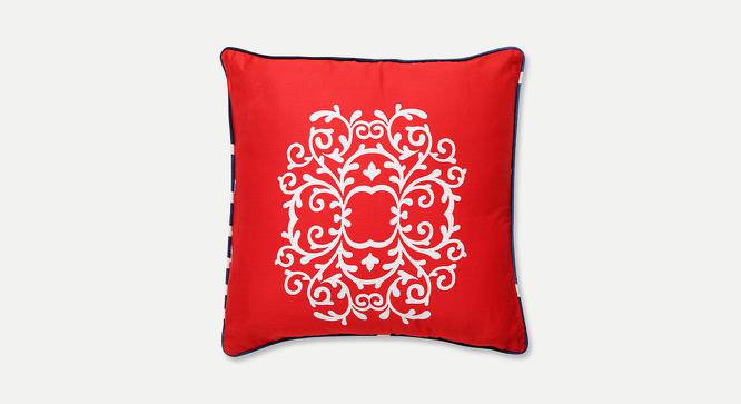 Ruger Cushion Cover - Set of 2 (61 x 61 cm  (24" X 24") Cushion Size, Red & White) by Urban Ladder - Front View Design 1 - 394638