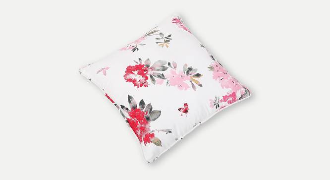 Platt Cushion Cover - Set of 2 (51 x 51 cm  (20" X 20") Cushion Size, White & Pink) by Urban Ladder - Cross View Design 1 - 394646