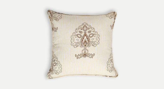 Violet Cushion Cover - Set of 2 (30 x 30 cm  (12" X 12") Cushion Size, White & Yellow) by Urban Ladder - Front View Design 1 - 394690