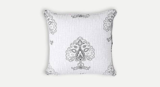 Vincent Cushion Cover - Set of 2 (61 x 61 cm  (24" X 24") Cushion Size, Grey & White) by Urban Ladder - Front View Design 1 - 394699