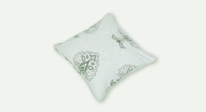 Vincent Cushion Cover - Set of 2 (61 x 61 cm  (24" X 24") Cushion Size, Green & White) by Urban Ladder - Cross View Design 1 - 394718