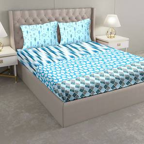 Products At 60 Off Sale Design Averi Bedsheet Set (Blue, King Size)