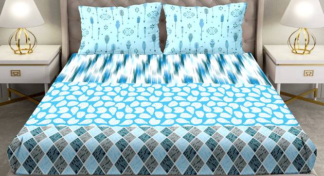 Averi Bedsheet Set (Blue, King Size) by Urban Ladder - Cross View Design 1 - 394905