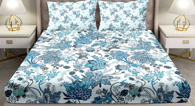 Gardenia Bedsheet Set (Blue, King Size) by Urban Ladder - Cross View Design 1 - 395340