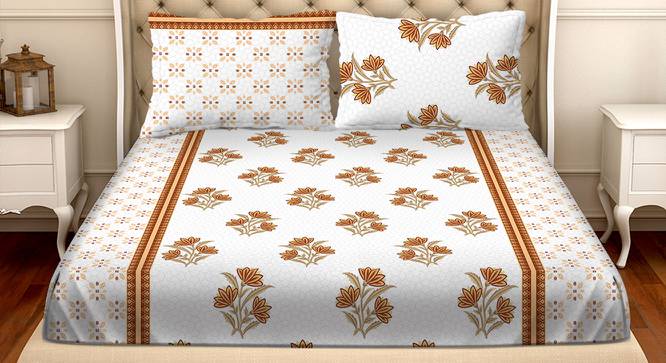 Billie Bedsheet Set (Orange, King Size) by Urban Ladder - Cross View Design 1 - 395489