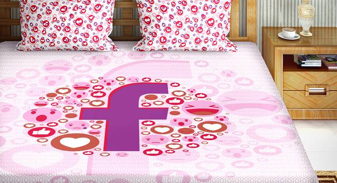 Laren Bedsheet Set (Pink, King Size) by Urban Ladder - Front View Design 1 - 395537