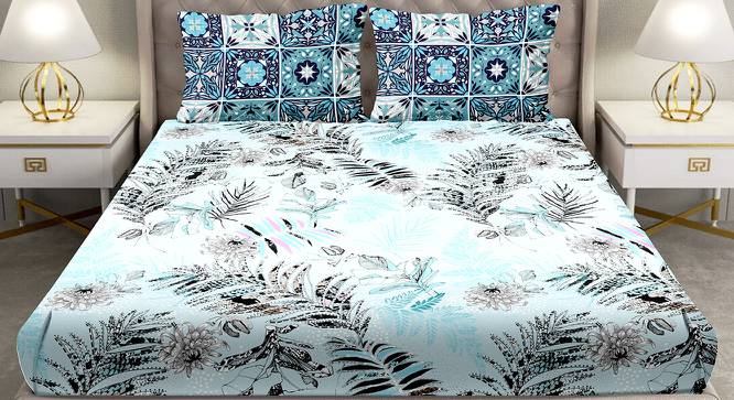 Jola Bedsheet Set (Blue, King Size) by Urban Ladder - Cross View Design 1 - 395548