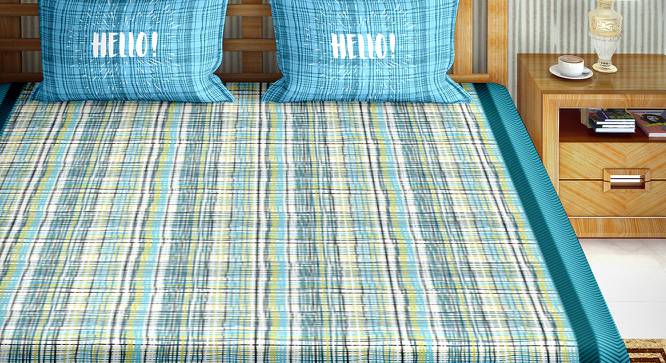 Laurelle Bedsheet Set (Blue, King Size) by Urban Ladder - Front View Design 1 - 395840