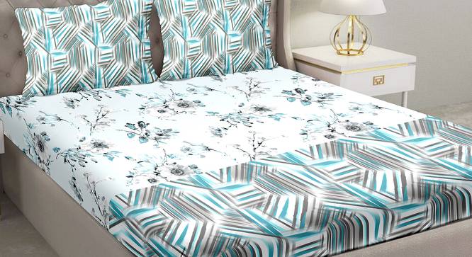Lory Bedsheet Set (Blue, King Size) by Urban Ladder - Front View Design 1 - 395950