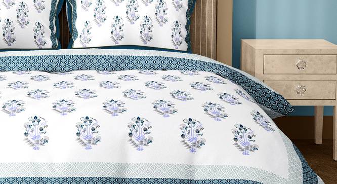 Luella Bedsheet Set (Teal, King Size) by Urban Ladder - Front View Design 1 - 395951