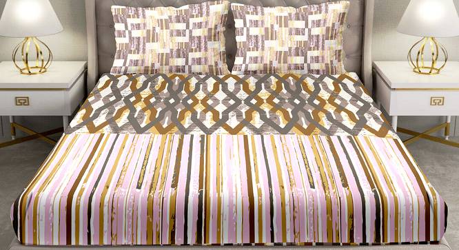 Flossie Bedsheet Set (Pink, King Size) by Urban Ladder - Cross View Design 1 - 395957