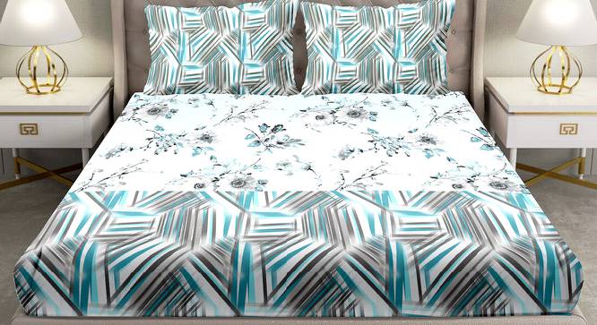 Lory Bedsheet Set (Blue, King Size) by Urban Ladder - Cross View Design 1 - 395958