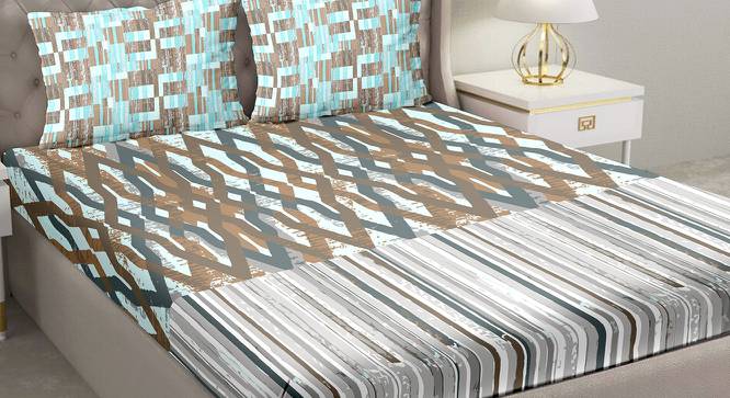 Flossie Bedsheet Set (Brown, King Size) by Urban Ladder - Front View Design 1 - 396029