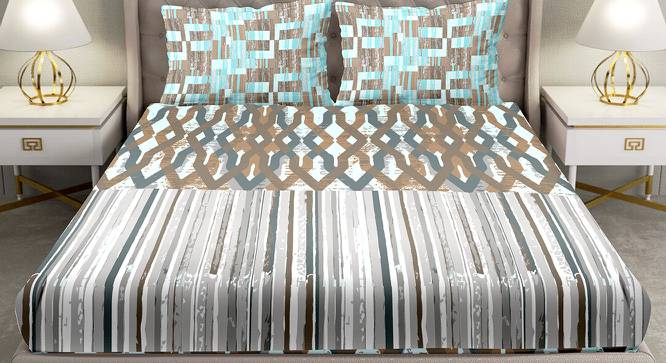 Flossie Bedsheet Set (Brown, King Size) by Urban Ladder - Cross View Design 1 - 396035