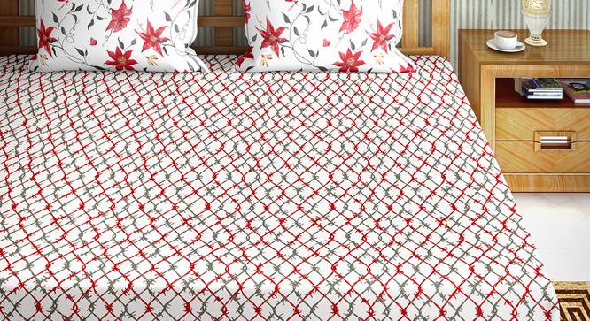Talon Bedsheet Set (Red, King Size) by Urban Ladder - Front View Design 1 - 396351