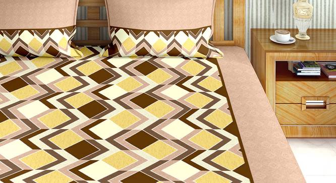 Jaxen Bedsheet Set (Brown, King Size) by Urban Ladder - Front View Design 1 - 396517