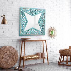 Blue Wood Wall Mirror-image-0