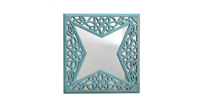 Sherlene Wall Mirror (Blue, Square Mirror Shape, Simple Configuration) by Urban Ladder - Front View Design 1 - 396732