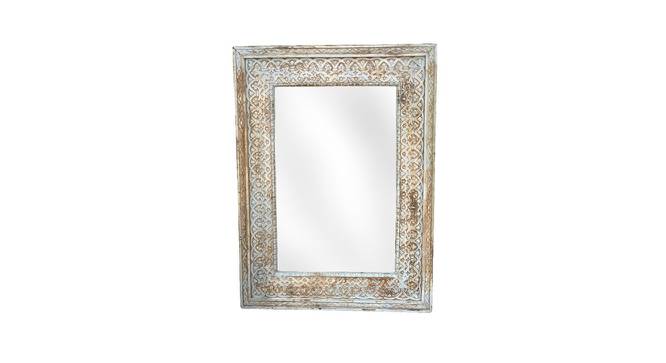 Irna Wall Mirror (Simple Configuration, Rectangle Mirror Shape, Teal Blue) by Urban Ladder - Front View Design 1 - 396738