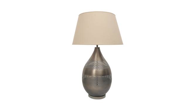 Carmack Table Lamp (Cotton Shade Material, Beige Shade Colour, Antique Pewter) by Urban Ladder - Cross View Design 1 - 397715
