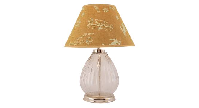 Glitz Table Lamp (Cotton Shade Material, Transparent & Nickel, Printed Jute Natural Shade Colour) by Urban Ladder - Cross View Design 1 - 397779