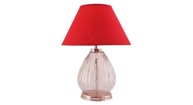 Glitz Table Lamp (Cotton Shade Material, Maroon Shade Colour, Transparent & Nickel) by Urban Ladder - Cross View Design 1 - 397780