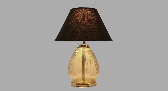 Glitz Table Lamp (Black Shade Colour, Cotton Shade Material, Transparent & Nickel) by Urban Ladder - Design 1 Side View - 397785