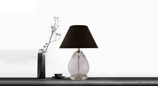 Glitz Table Lamp (Black Shade Colour, Cotton Shade Material, Transparent & Nickel) by Urban Ladder - Rear View Design 1 - 397791