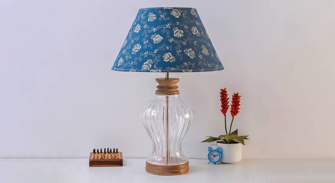 Kristeva Table Lamp (Cotton Shade Material, Transparent & Brown, Bella Rose Shade Colour) by Urban Ladder - Front View Design 1 - 397820