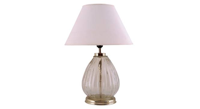 Glitz Table Lamp (White Shade Colour, Cotton Shade Material, Transparent & Nickel) by Urban Ladder - Cross View Design 1 - 397826