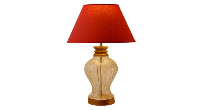 Kristeva Table Lamp (Cotton Shade Material, Maroon Shade Colour, Transparent & Brown) by Urban Ladder - Cross View Design 1 - 397831