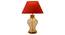 Kristeva Table Lamp (Cotton Shade Material, Maroon Shade Colour, Transparent & Brown) by Urban Ladder - Cross View Design 1 - 397831