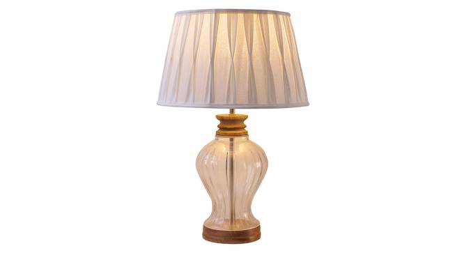 Kristeva Table Lamp (White Shade Colour, Cotton Shade Material, Transparent & Brown) by Urban Ladder - Cross View Design 1 - 397879