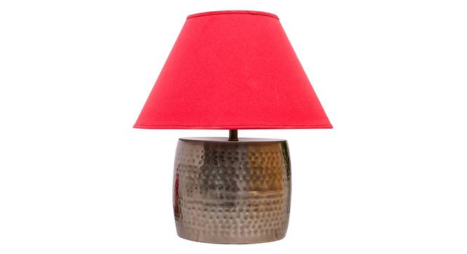 Malana Table Lamp (Antique Brass, Cotton Shade Material, Medium Size, Maroon Shade Colour) by Urban Ladder - Cross View Design 1 - 397881