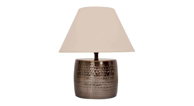 Malana Table Lamp (Antique Brass, Cotton Shade Material, Large Size, Light Beige Shade Colour) by Urban Ladder - Cross View Design 1 - 397882
