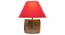 Malana Table Lamp (Antique Brass, Cotton Shade Material, Medium Size, Maroon Shade Colour) by Urban Ladder - Design 1 Side View - 397887