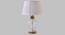 Kristeva Table Lamp (White Shade Colour, Cotton Shade Material, Transparent & Brown) by Urban Ladder - Design 1 Close View - 397897