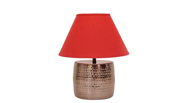 Malana Table Lamp (Antique Brass, Cotton Shade Material, Large Size, Maroon Shade Colour) by Urban Ladder - Cross View Design 1 - 397919