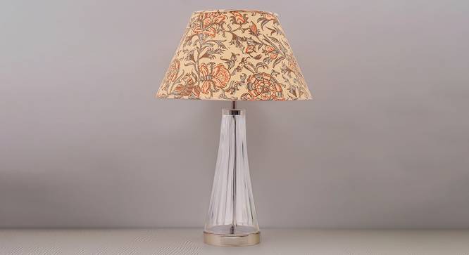 Margate Table Lamp (Cotton Shade Material, Carvas Print Shade Colour, Transparent & Nickel) by Urban Ladder - Front View Design 1 - 397951