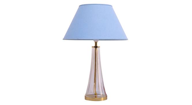 Margate Table Lamp (Cotton Shade Material, Transparent & Brass, Light Blue Shade Colour) by Urban Ladder - Cross View Design 1 - 397961