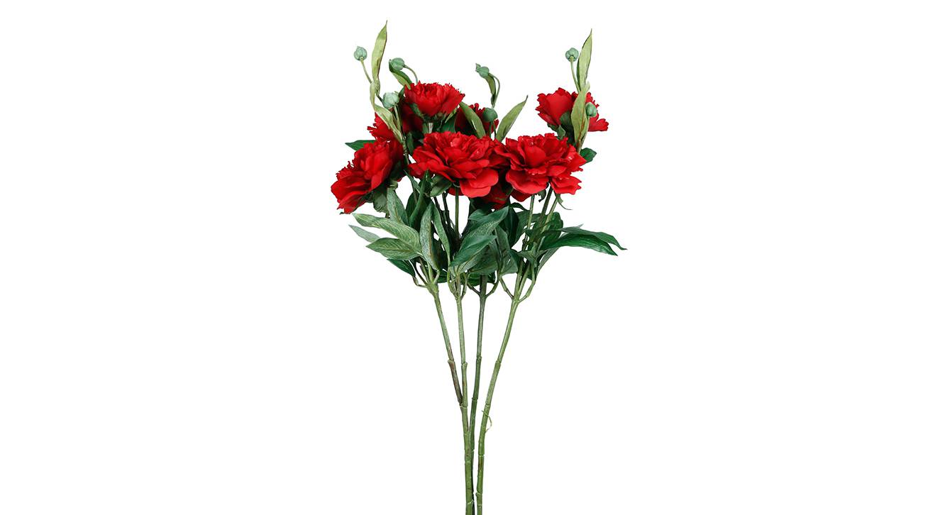 Red Plastic Artificial Flower Urban Ladder