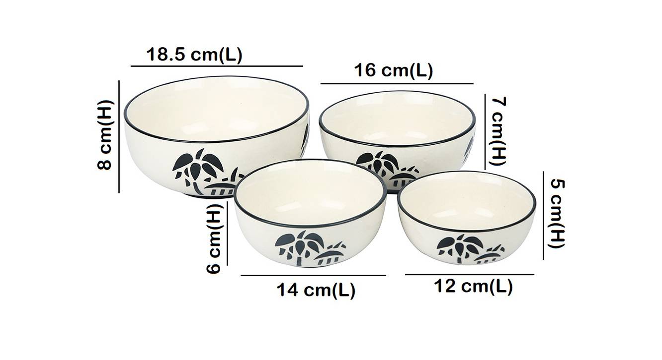 Dannalee offwhite serving bowls set of 4 6