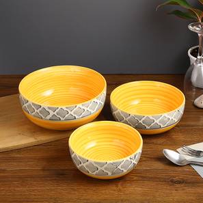Fenton yellow grey serving bowls set of 3 lp