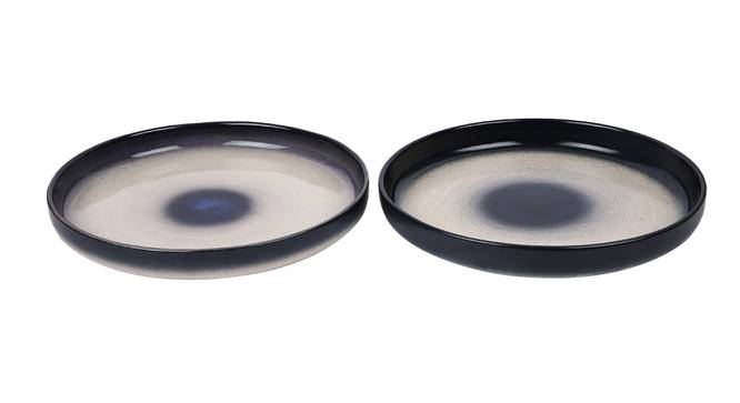Gerica Dinner Plates Set of 2 (Black) by Urban Ladder - Front View Design 1 - 398435