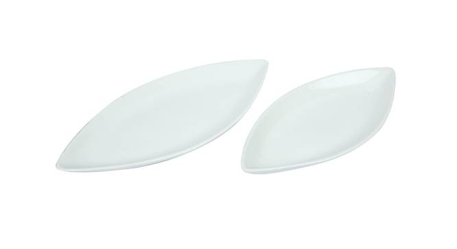 Mindee Platter Set of 2 (White) by Urban Ladder - Front View Design 1 - 398599