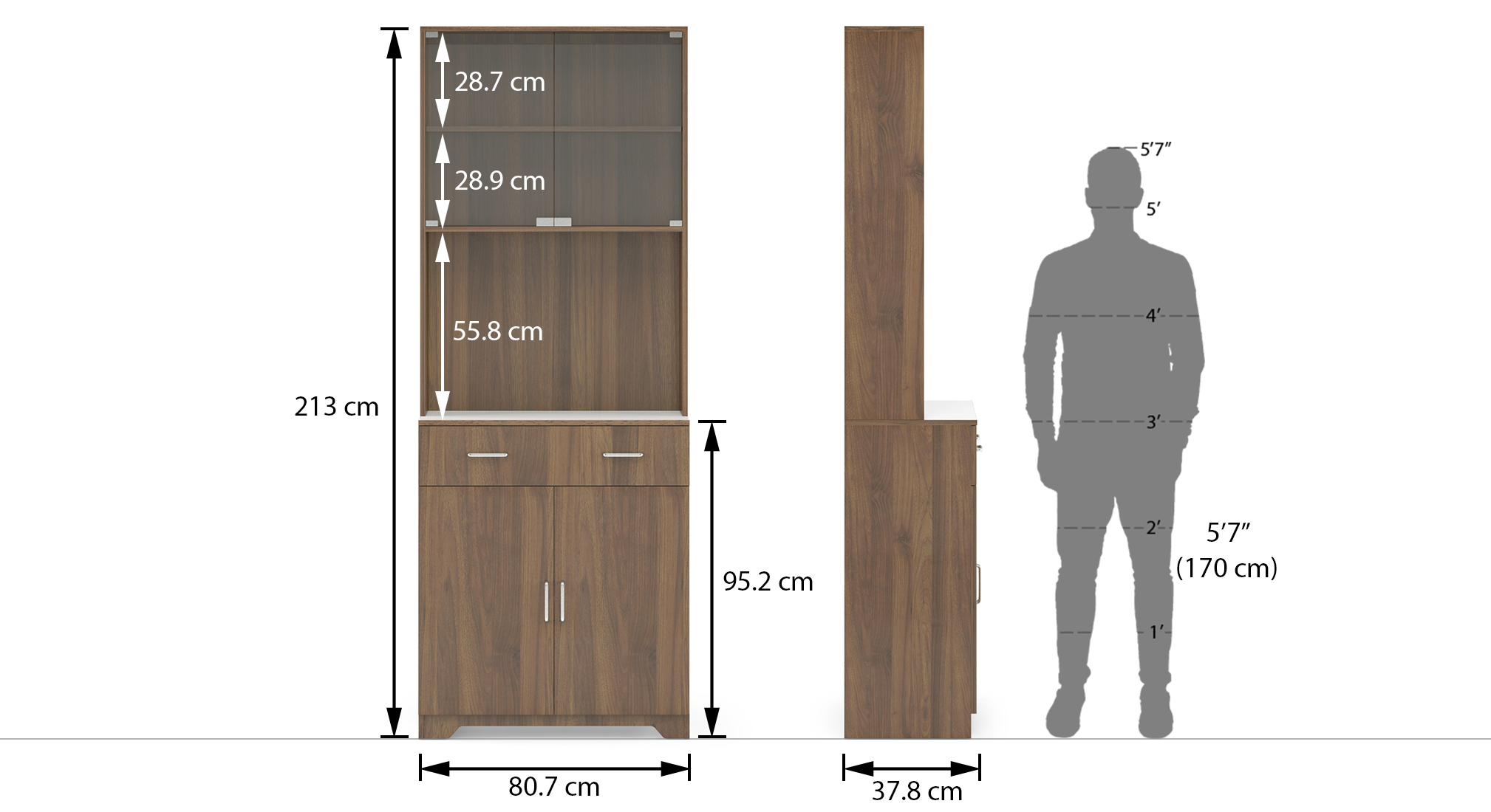Hubert 4 door tall display cabinet 7
