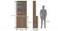 Hubert 4 Door Tall Display Cabinet (Warm Walnut Finish) by Urban Ladder - Design 1 Dimension - 398847
