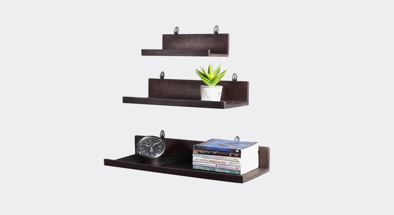 Dark Brown Wood Wall Accent Urban Ladder