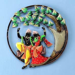 Krishna Idols Design Multi Coloured Metal Wall Accent
