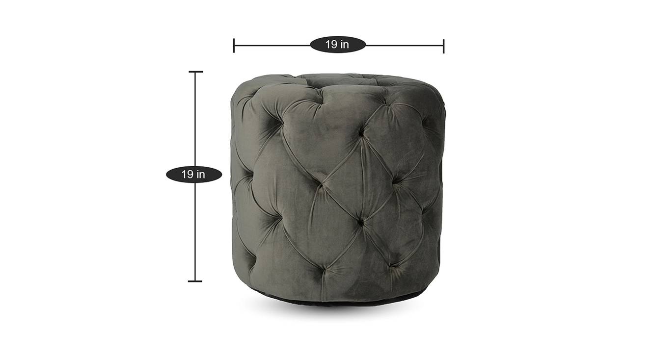 Dallas ottoman grey velvet 6